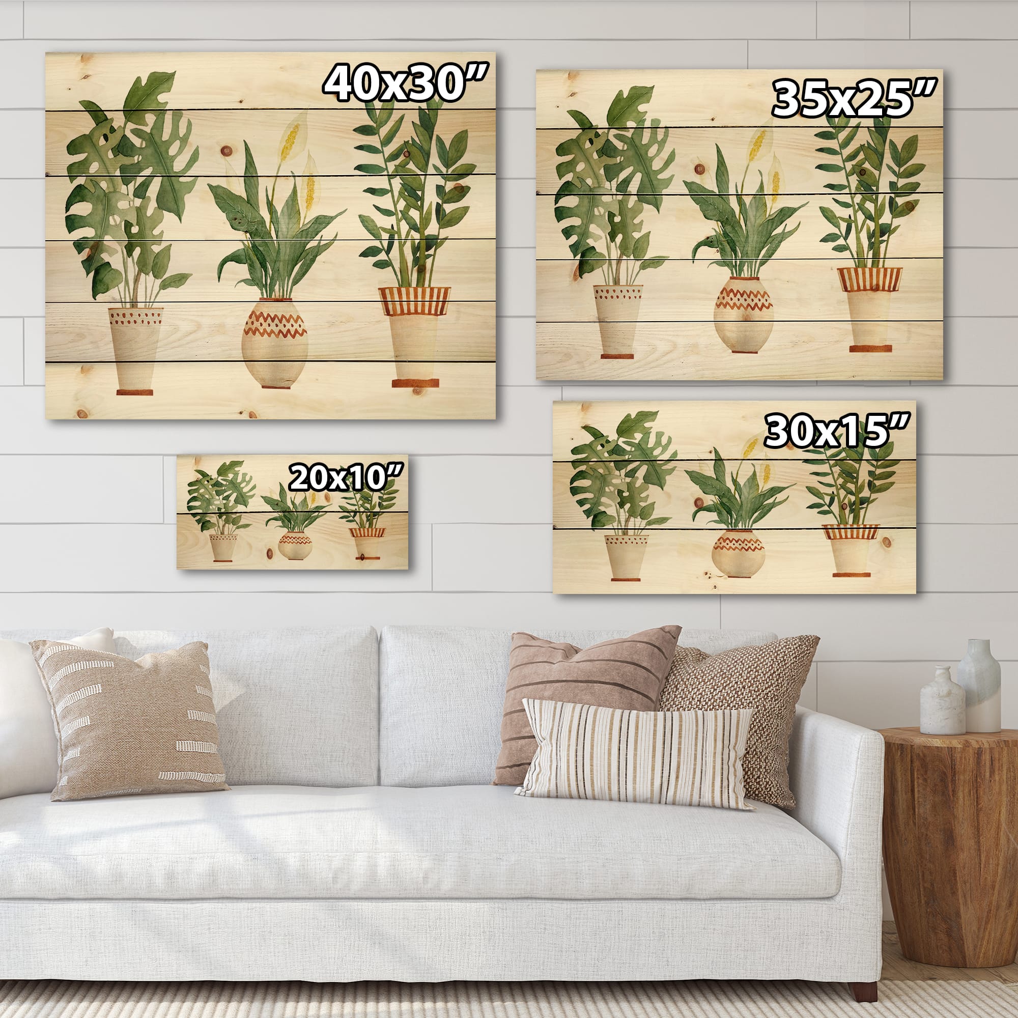 Designart - Houseplant Monstera & Peace Lily In Terra Cotta